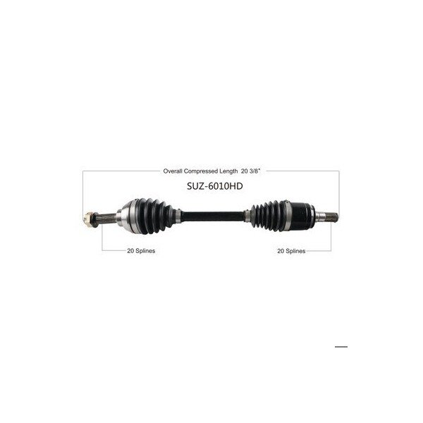 Heavy Duty CV Axle for SUZ HD FRONT L/R LTA500/750X KINGQUAD, Wide Open, Mfr#: SUZ-6010HD